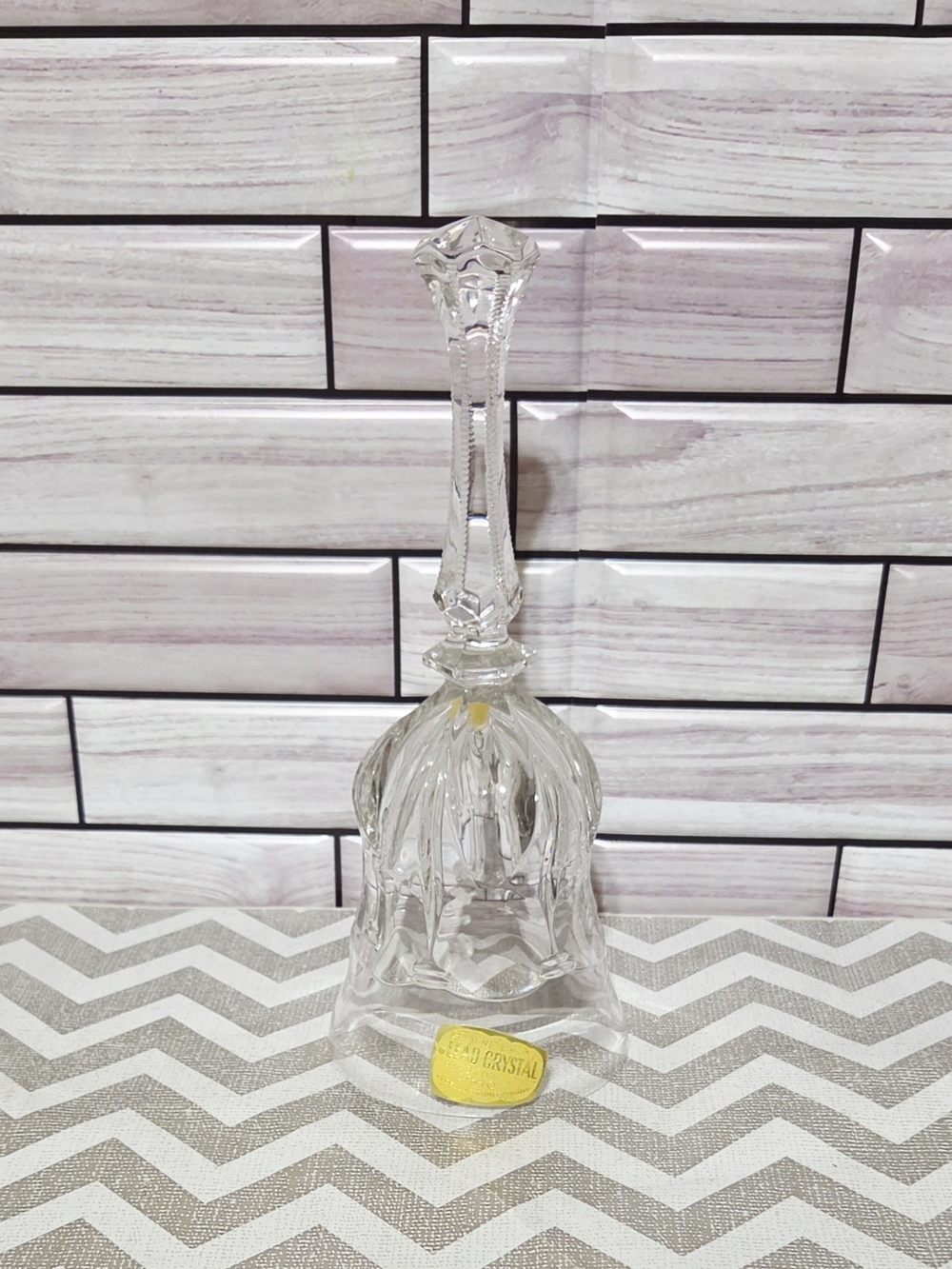 Vintage Genuine Lead Crystal Bell Hand Cut 24% PbD 8" Tall Western Germany